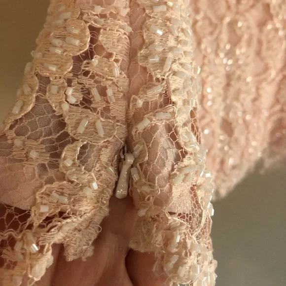 Vintage Rickie Freeman for Teri Jon Pink Beaded Lace Tank Top - Picture 4 of 7